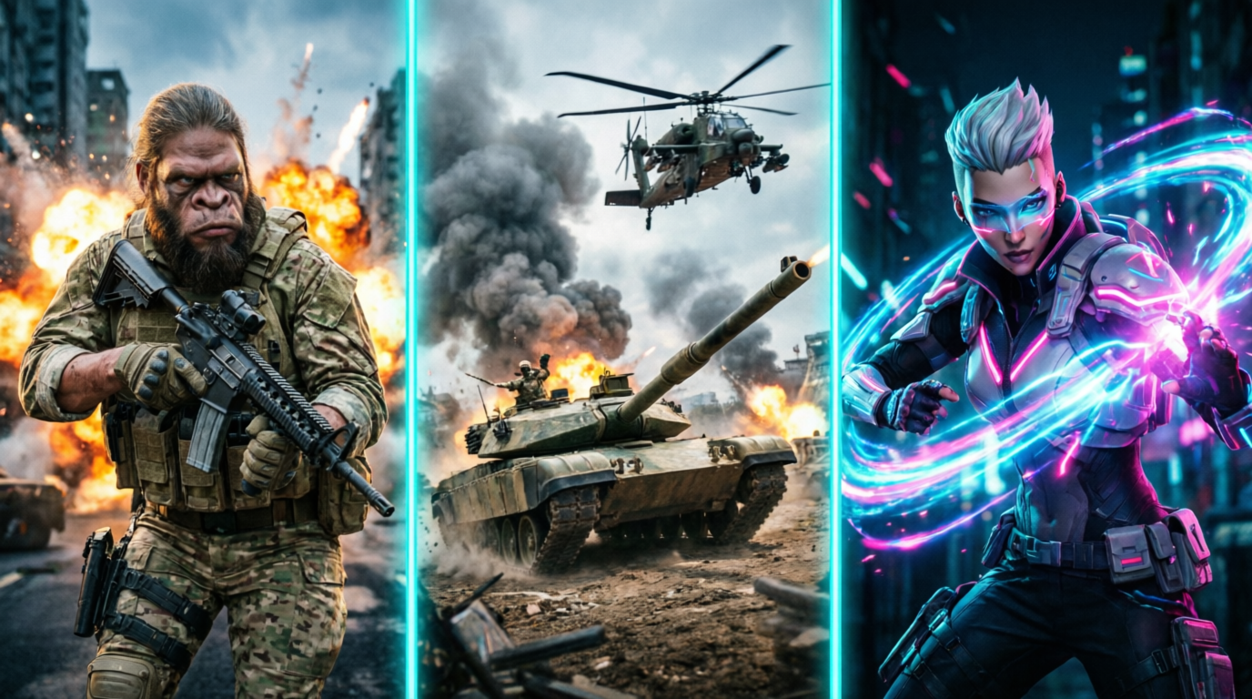 Call of Duty, Battlefield, and Valorant comparison